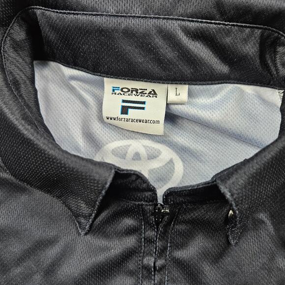 Toyota Mechanic Shirt Forza Mens L Joe Gibbs Racing Nascar 1/4 Zip Short Sleeve - Picture 2 of 7